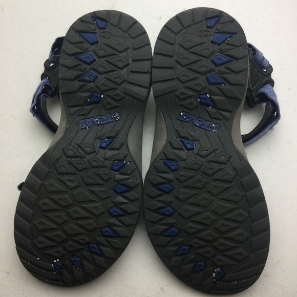 Teva Terra Fi Lite Double Zipper Strappy Black & Blue Sandals Size 8 - Picture 6 of 10